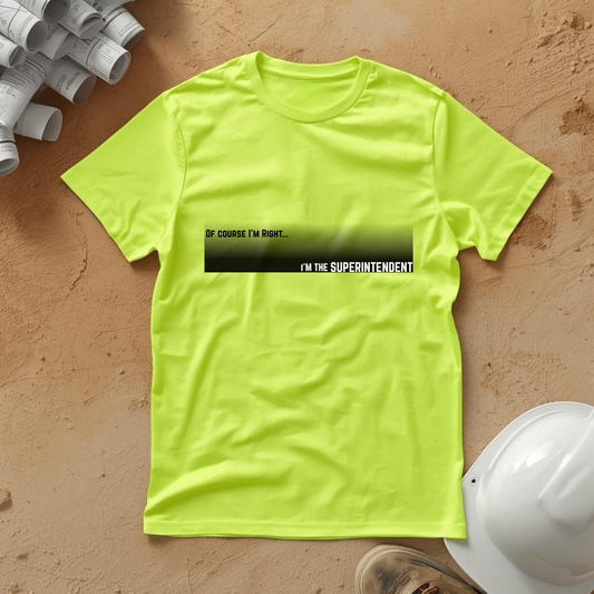 Of Course I'm Right... I'm the Superintendent Construction Site Humor Unisex Heavy Cotton Tee Unisex Heavy Cotton Tee