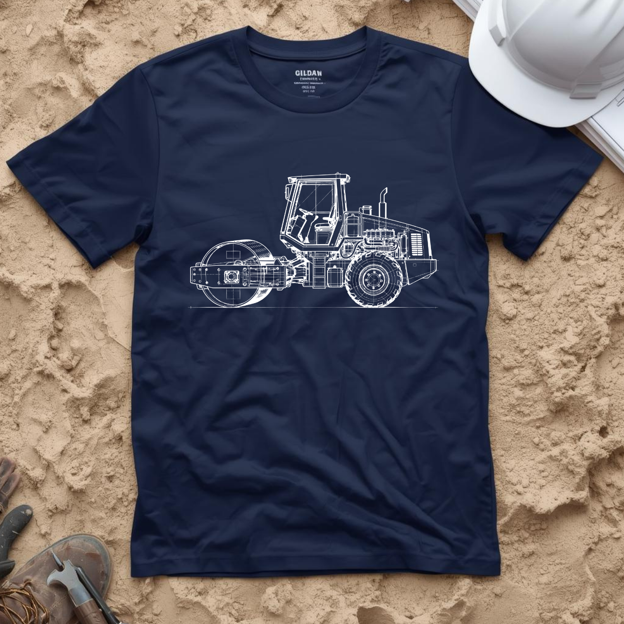 Compactor Blueprint Line Design Unisex Heavy Cotton Tee