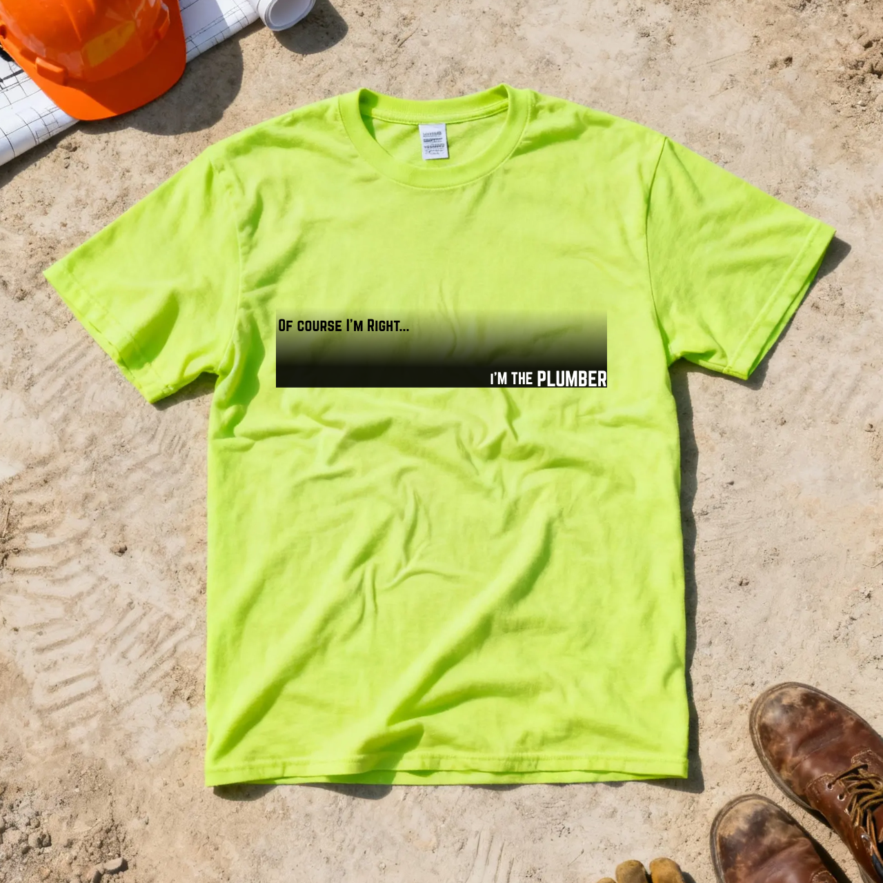 Of Course I'm Right... I'm the Plumber Construction Site Humor Unisex Heavy Cotton Tee