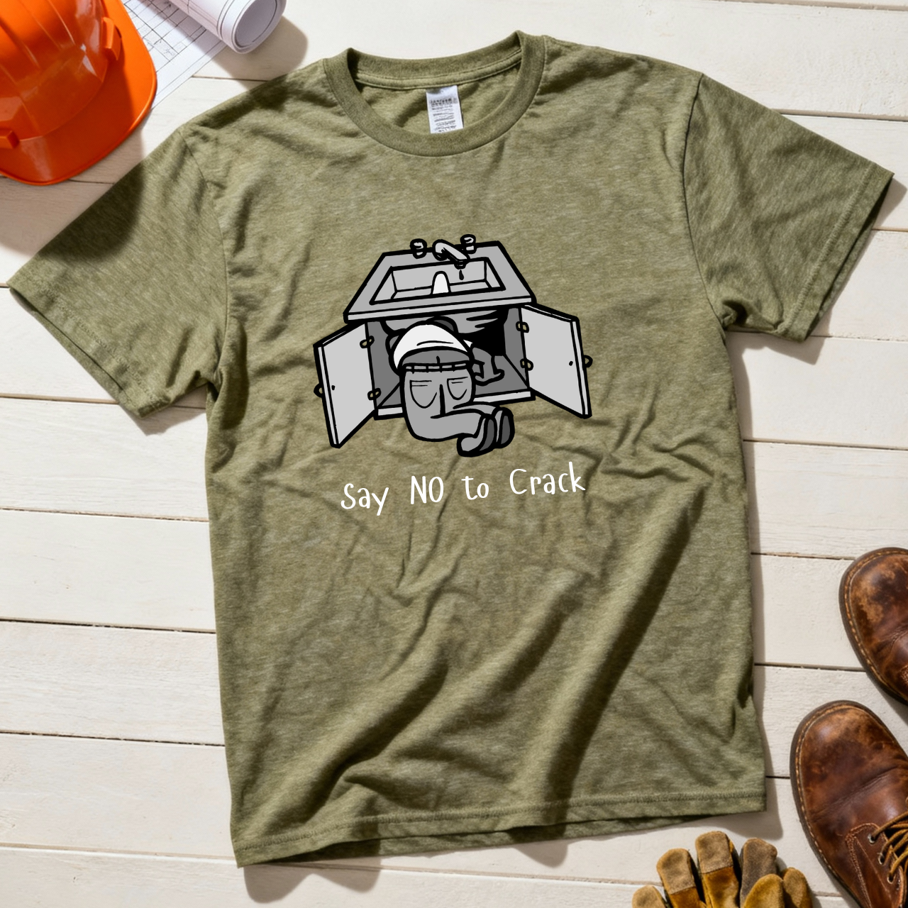 Say NO to Crack Plumber Construction Humor Unisex Jersey Short Sleeve Tee