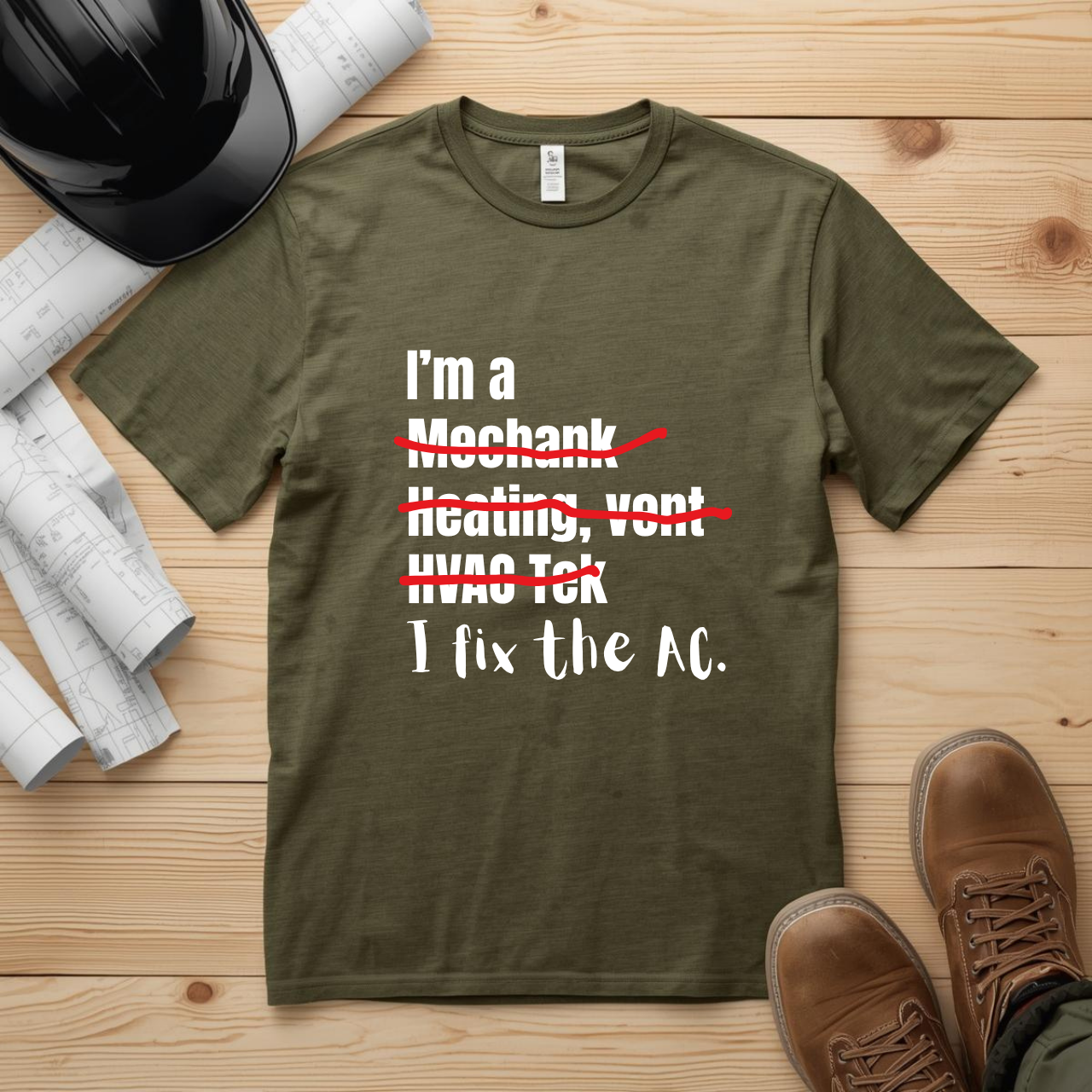 I fix the AC HVAC Construction Humor Unisex Jersey Short Sleeve Tee