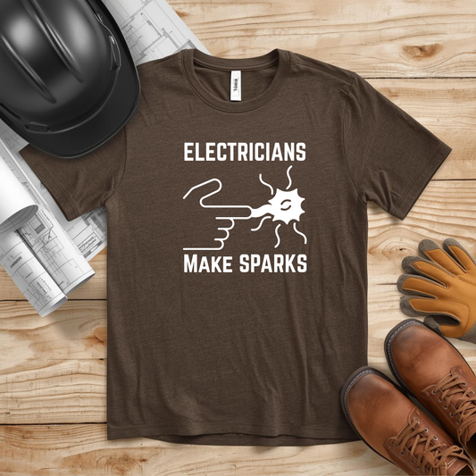 Electricians Make Sparks Construction Humor Unisex Jersey Short Sleeve Tee