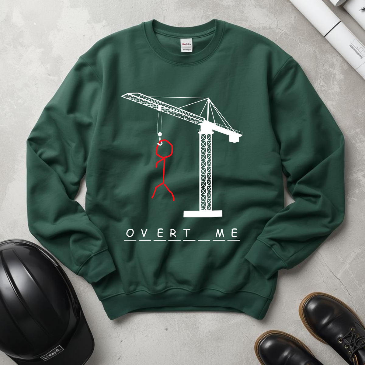 Overtime Crane Hangman Unisex Midweight Softstyle Fleece Crewneck Sweatshirt