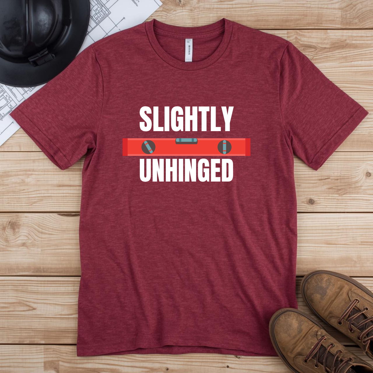 Slightly Unhinged Construction Humor Unisex Jersey Short Sleeve Tee