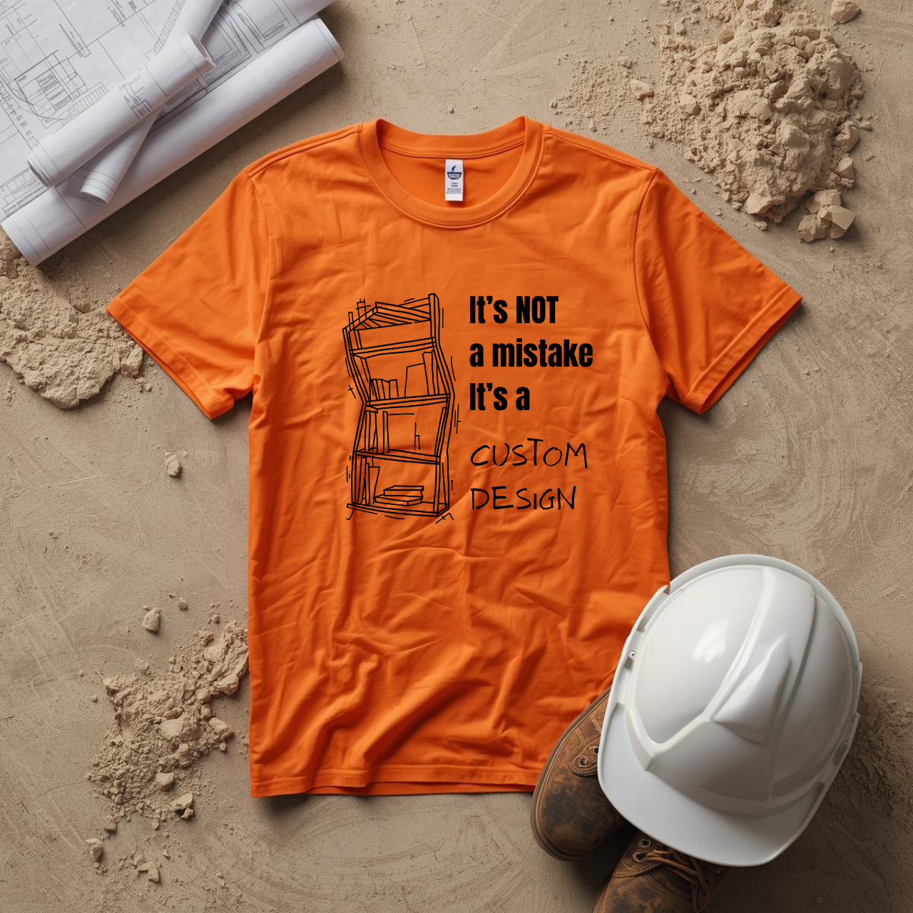 It's NOT a mistake. It's a Custom Design Construction Humor Unisex Jersey Short Sleeve Tee