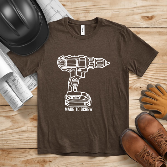 Made to (Power) Screw Construction Humor Unisex Jersey Short Sleeve Tee