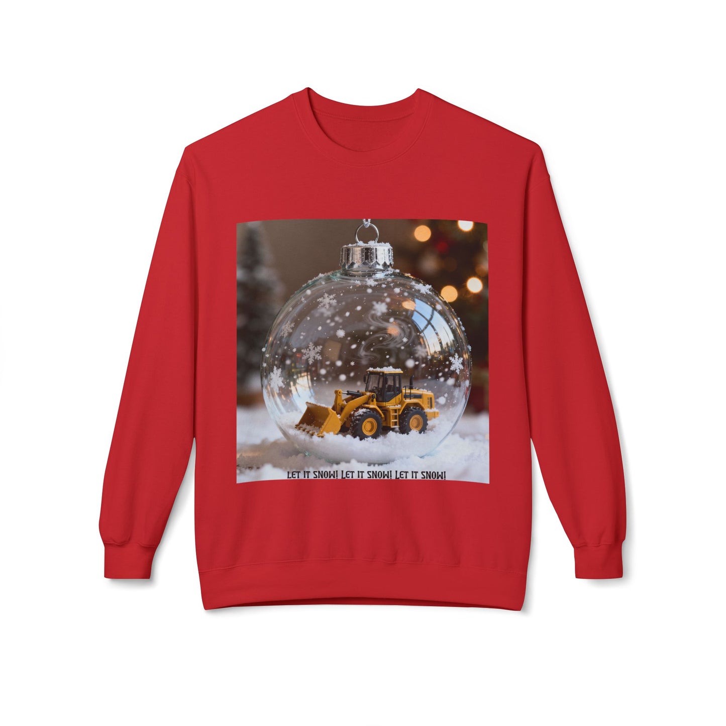 Let it Snow Bulldozer Unisex Midweight Softstyle Fleece Crewneck Sweatshirt