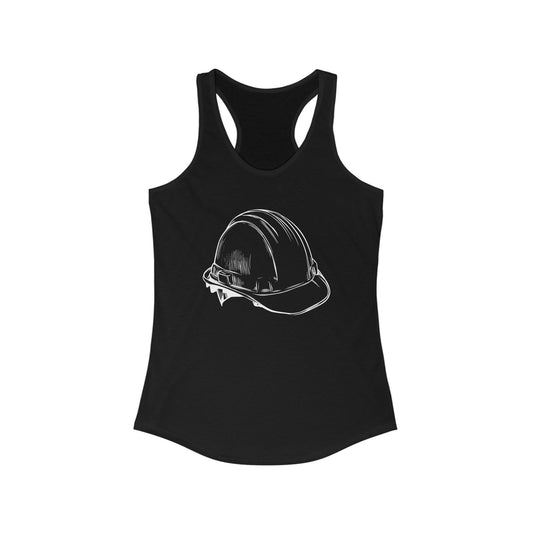 Women's Ideal Hard Hat Outline Racerback Tank
