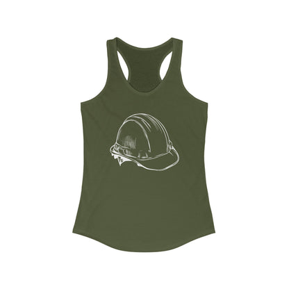 Women's Ideal Hard Hat Outline Racerback Tank
