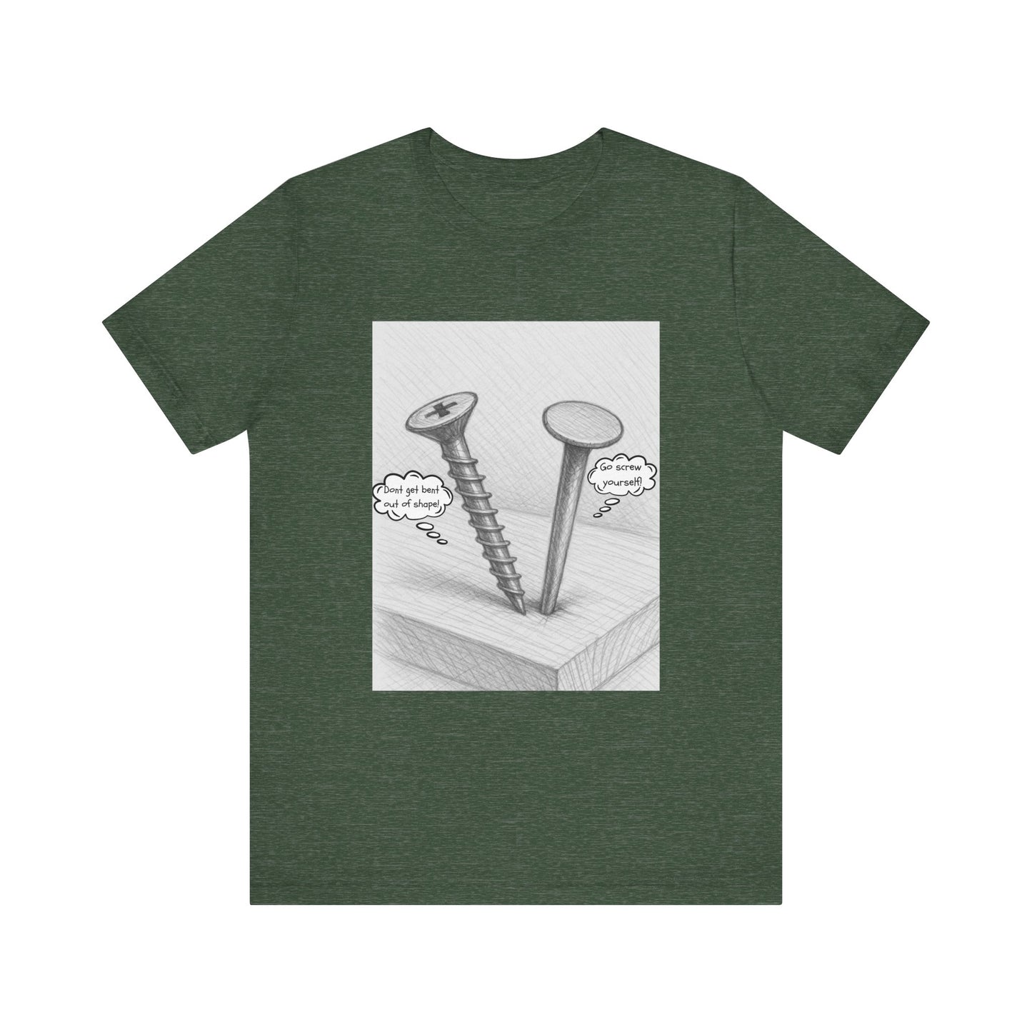 Nail Screw Conversation Construction Humor Unisex Jersey Short Sleeve Tee
