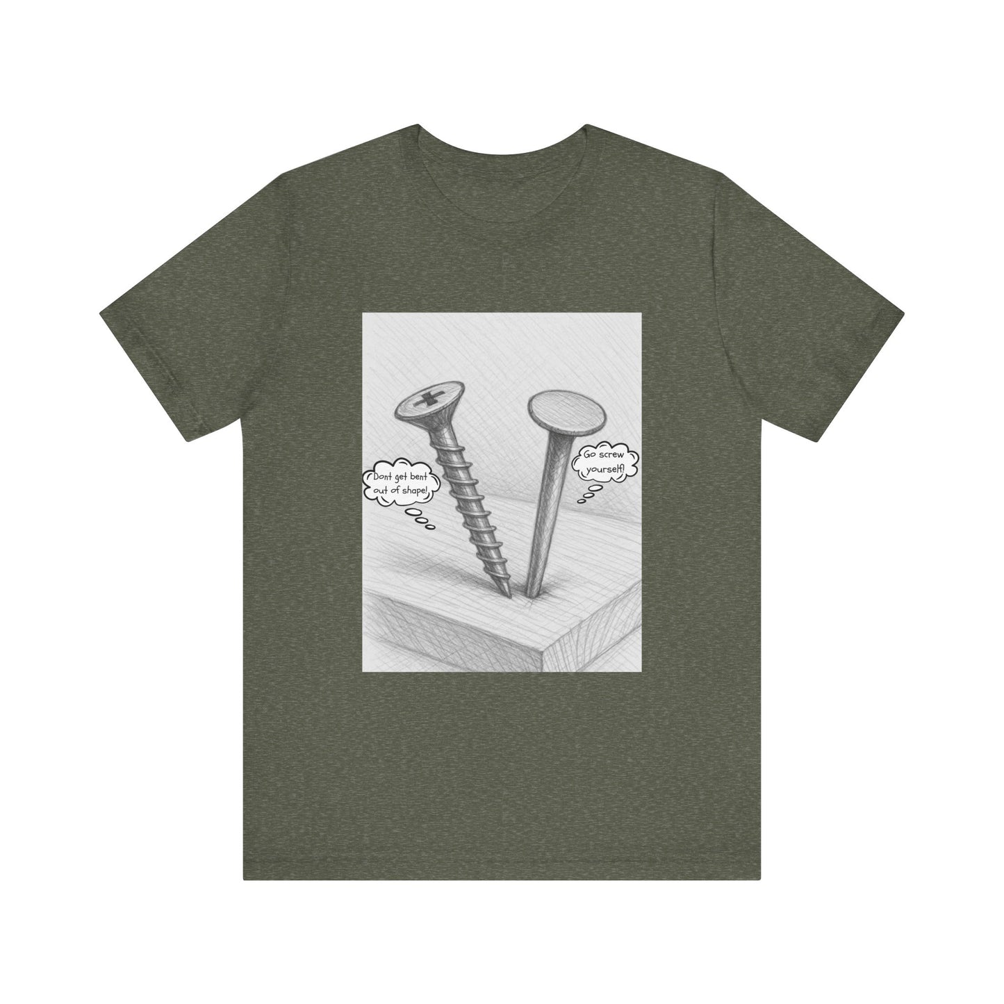Nail Screw Conversation Construction Humor Unisex Jersey Short Sleeve Tee