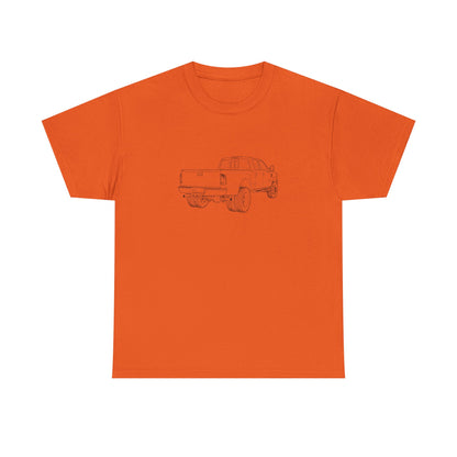 Dully Truck Blueprint Line Design Unisex Heavy Cotton Tee