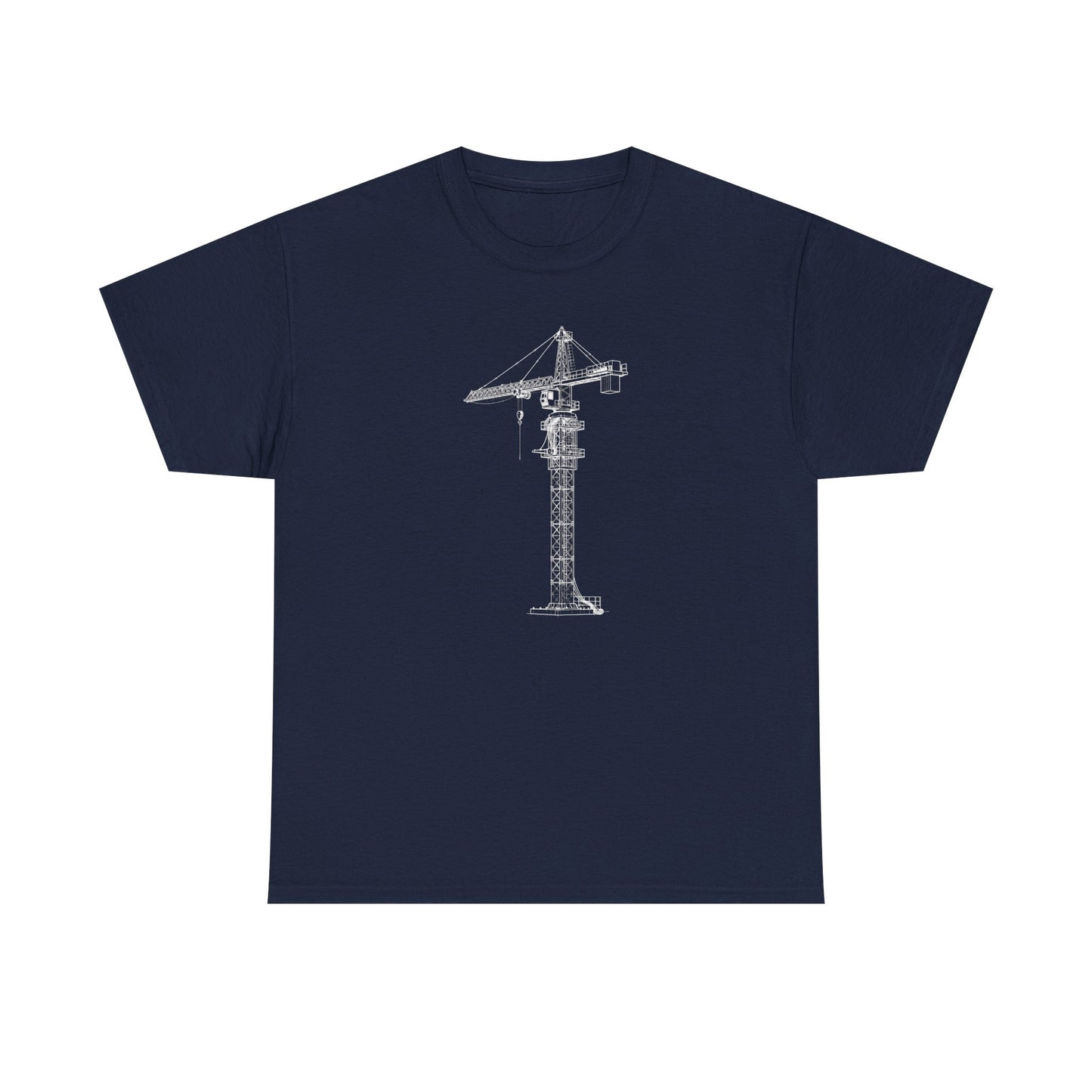 Crane Blueprint Line Design Unisex Heavy Cotton Tee