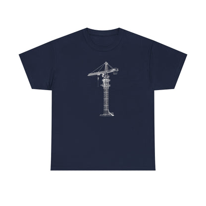 Crane Blueprint Line Design Unisex Heavy Cotton Tee
