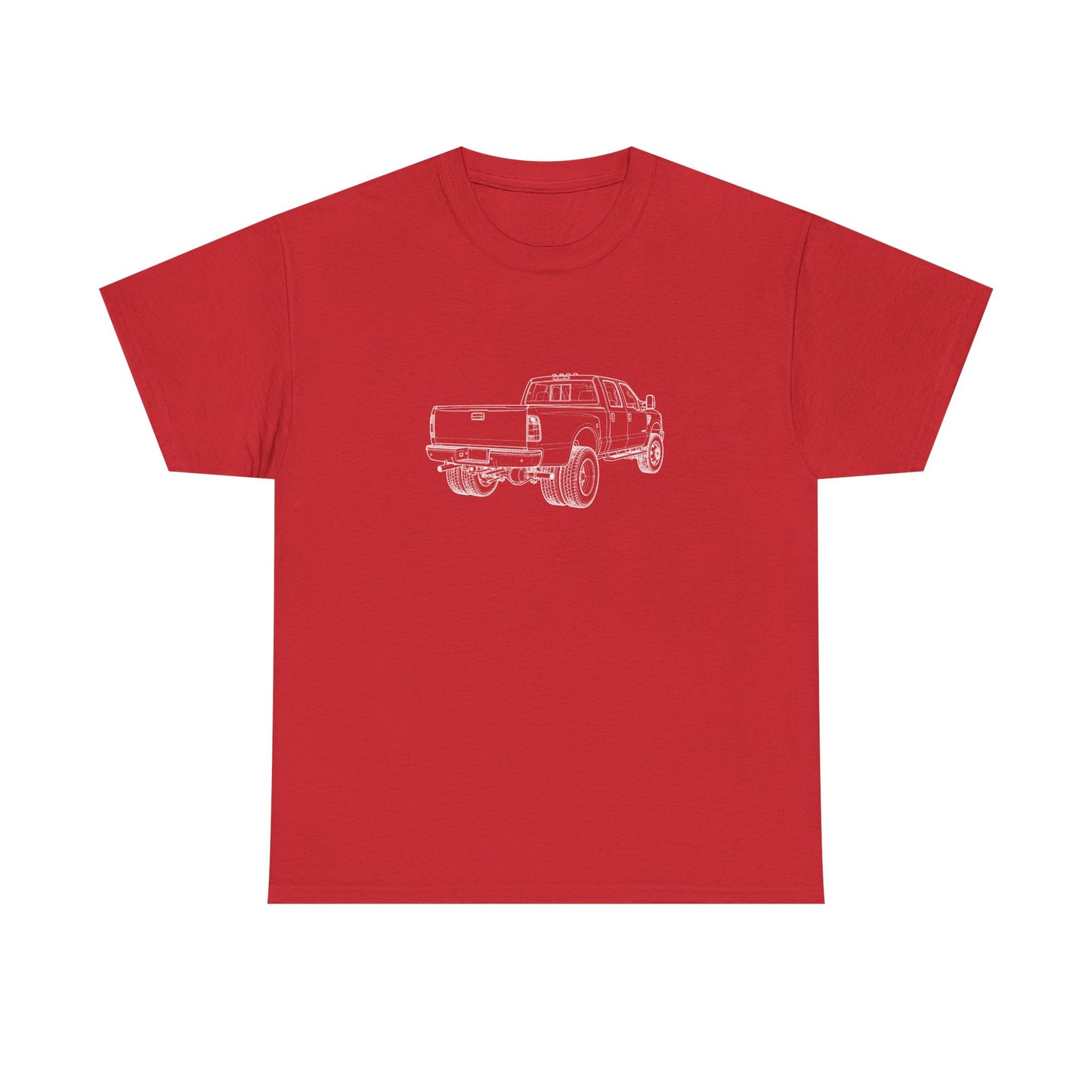 Dully Truck Blueprint Line Design Unisex Heavy Cotton Tee