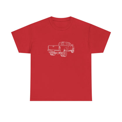 Dully Truck Blueprint Line Design Unisex Heavy Cotton Tee