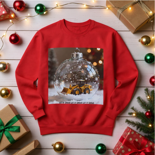 Let it Snow Bulldozer Unisex Midweight Softstyle Fleece Crewneck Sweatshirt