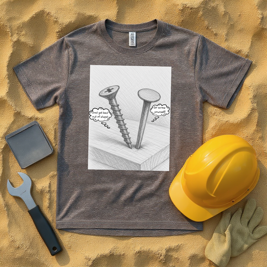 Nail Screw Conversation Construction Humor Unisex Jersey Short Sleeve Tee