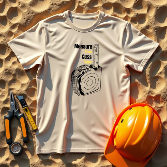 Measure Measure Once Cuss Twice Construction Humor Unisex Jersey Short Sleeve Tee