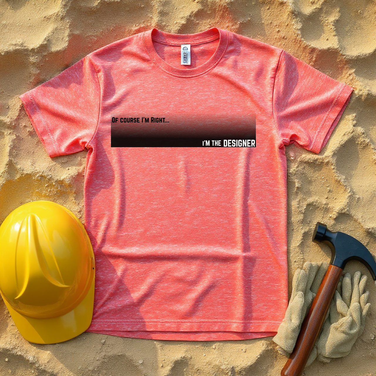 Of Course I'm Right... I'm the Designer Construction Site Humor Unisex Heavy Cotton Tee