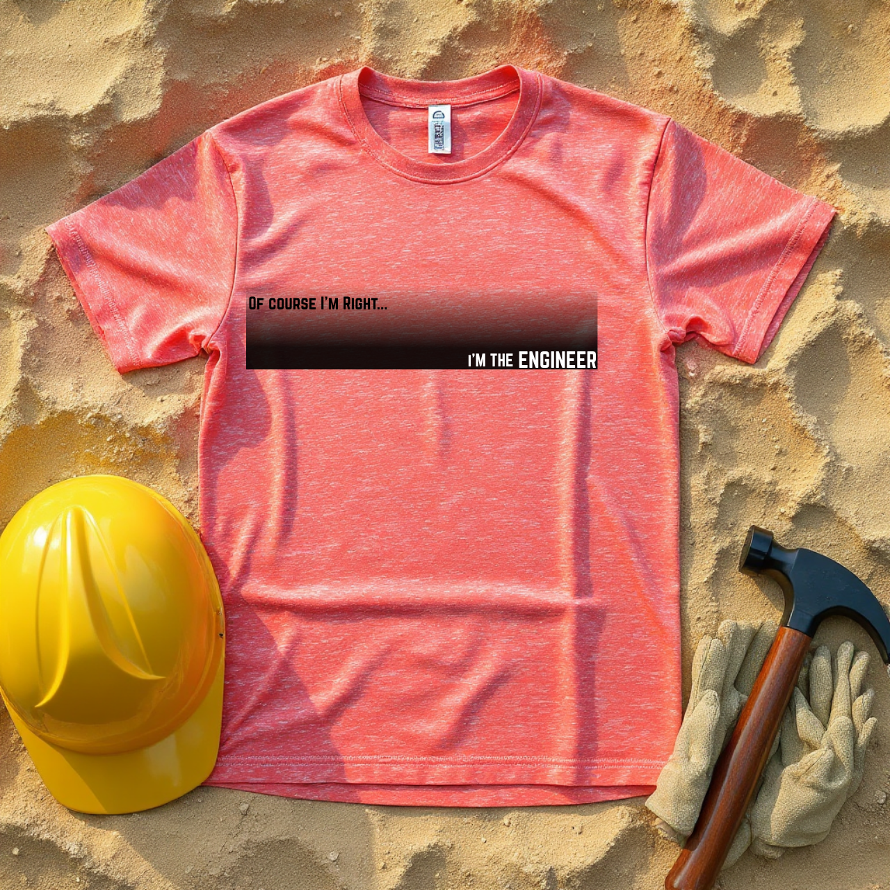 Of Course I'm Right... I'm the Engineer Construction Site Humor Unisex Heavy Cotton Tee