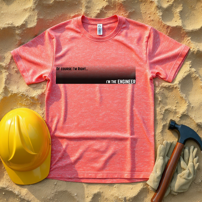 Of Course I'm Right... I'm the Engineer Construction Site Humor Unisex Heavy Cotton Tee