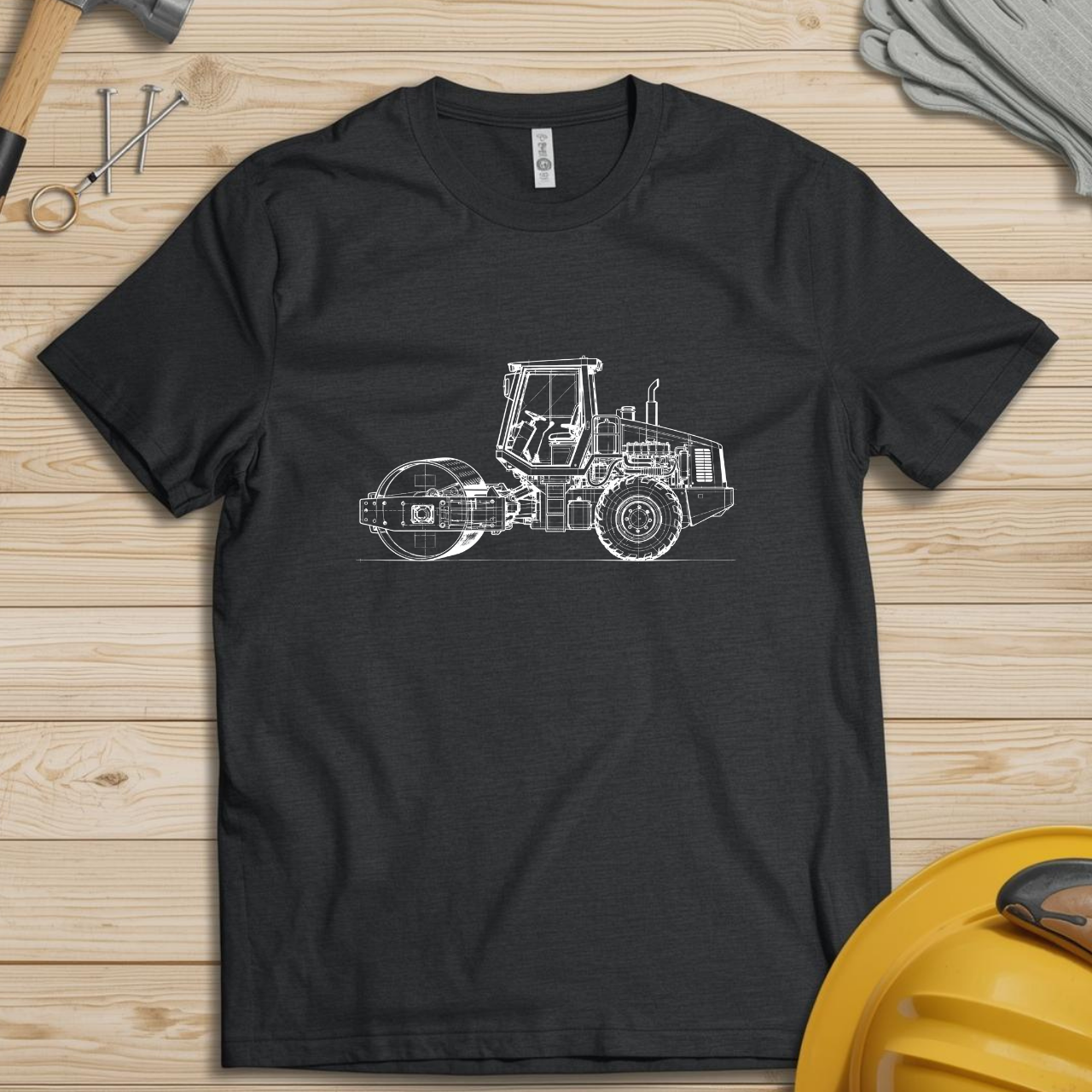 Compactor Blueprint Line Design Unisex Heavy Cotton Tee