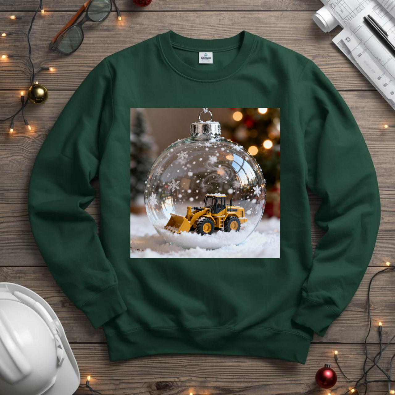 Let it Snow Bulldozer Unisex Midweight Softstyle Fleece Crewneck Sweatshirt