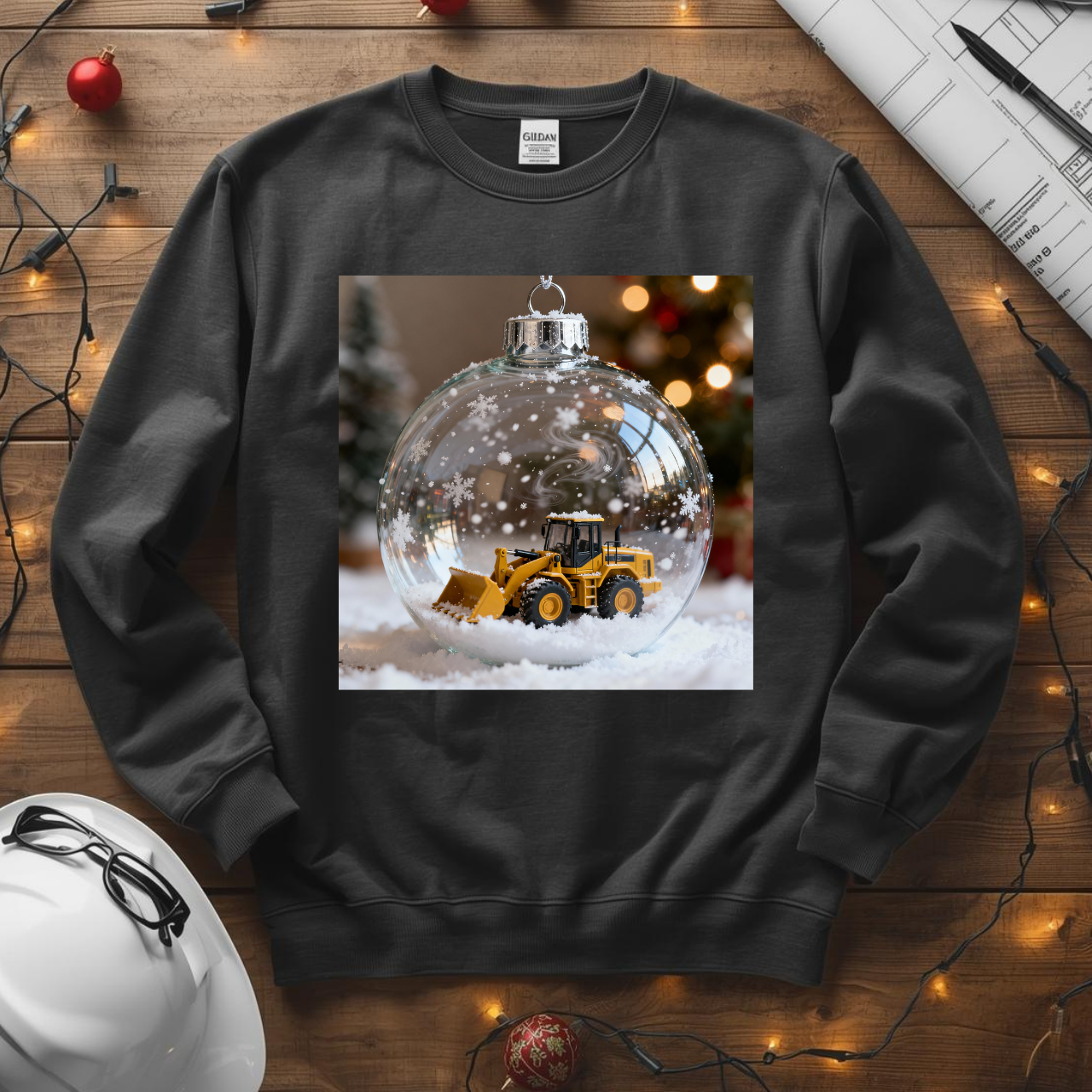 Let it Snow Bulldozer Unisex Midweight Softstyle Fleece Crewneck Sweatshirt
