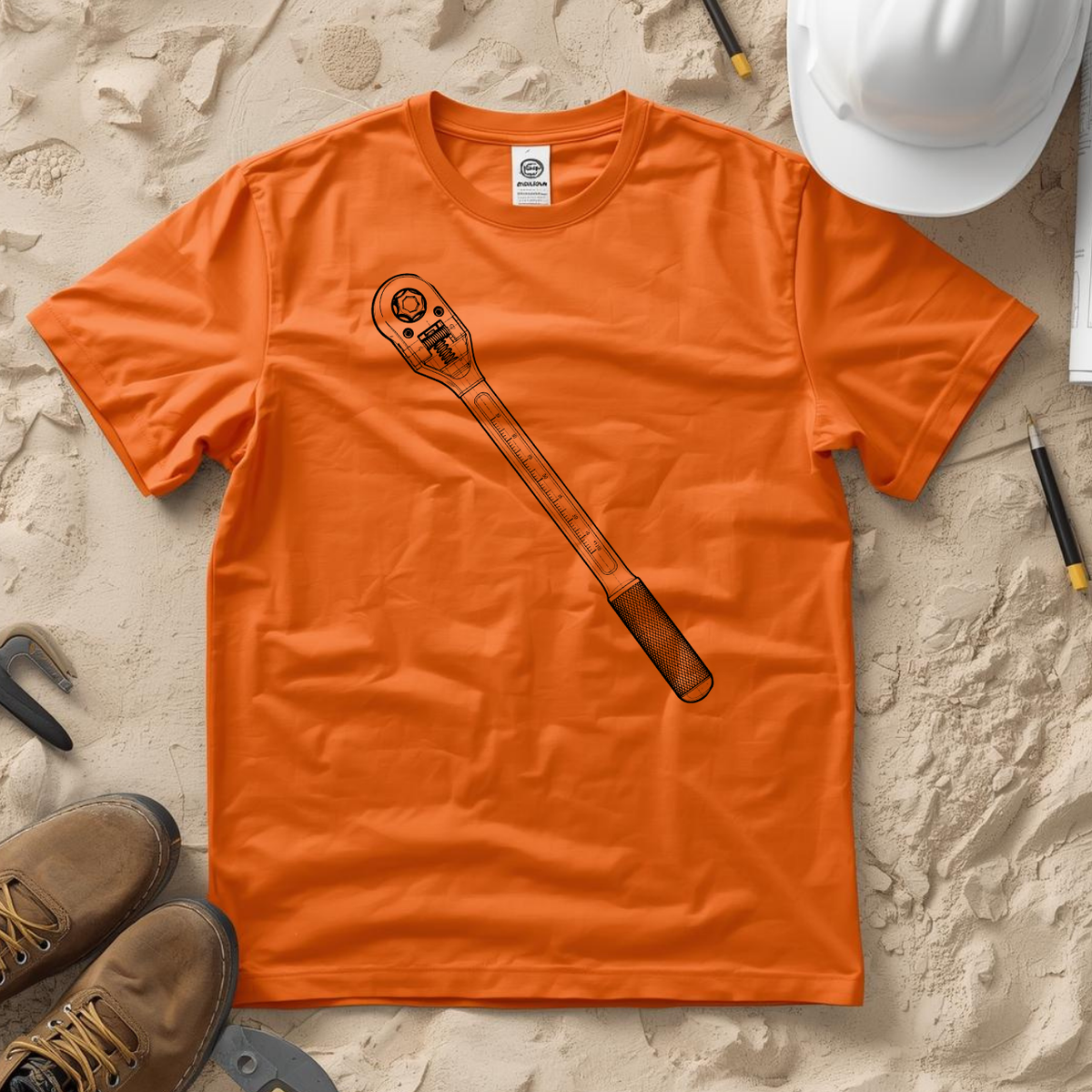 Torque Wrench Blueprint Line Design Unisex Heavy Cotton Tee