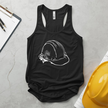 Women's Ideal Hard Hat Outline Racerback Tank