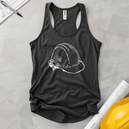 Women's Ideal Hard Hat Outline Racerback Tank