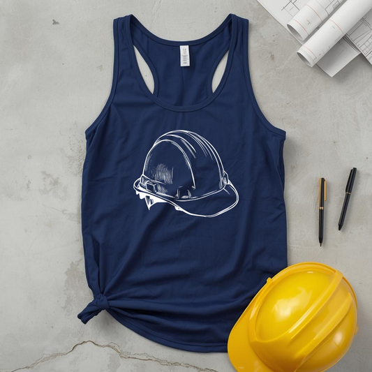 Women's Ideal Hard Hat Outline Racerback Tank