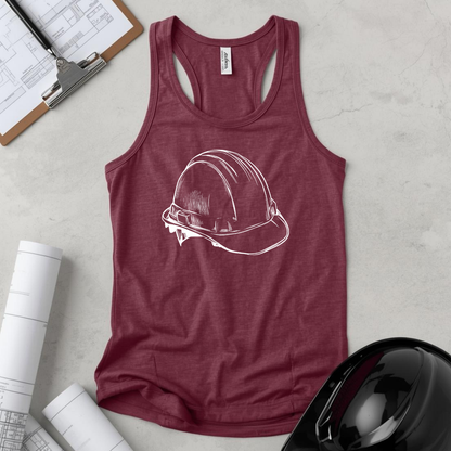Women's Ideal Hard Hat Outline Racerback Tank