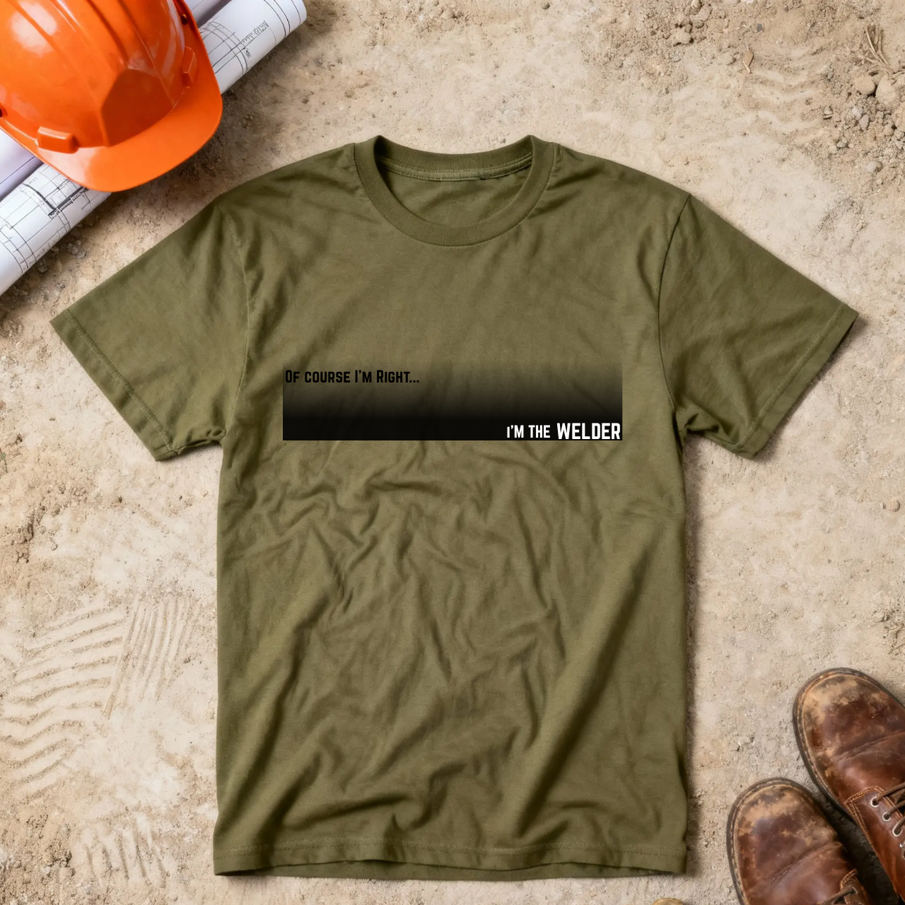 Of Course I'm Right... I'm the Welder Construction Site Humor  Unisex Heavy Cotton Tee