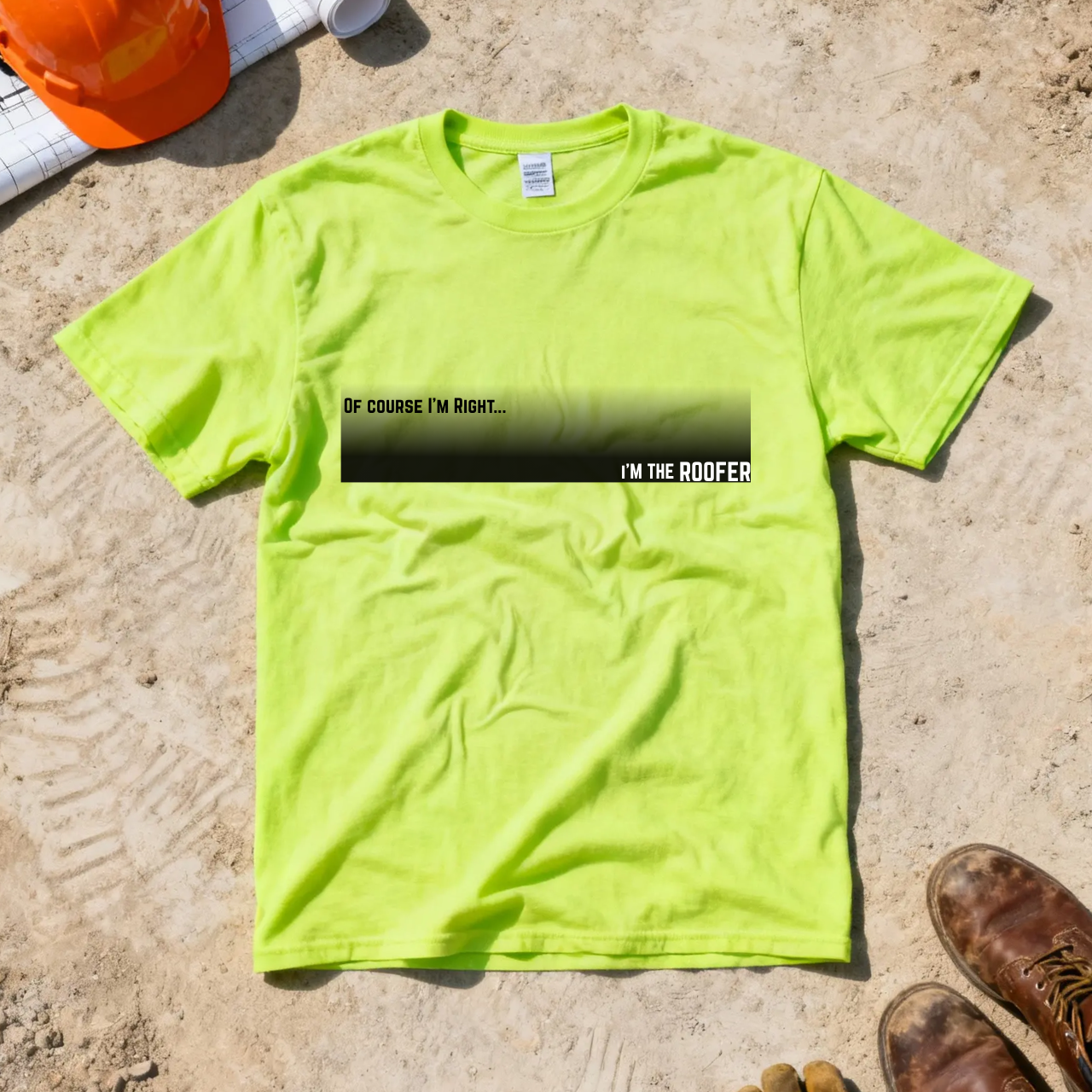 Of Course I'm Right... I'm the Roofer Construction Site Humor  Unisex Heavy Cotton Tee