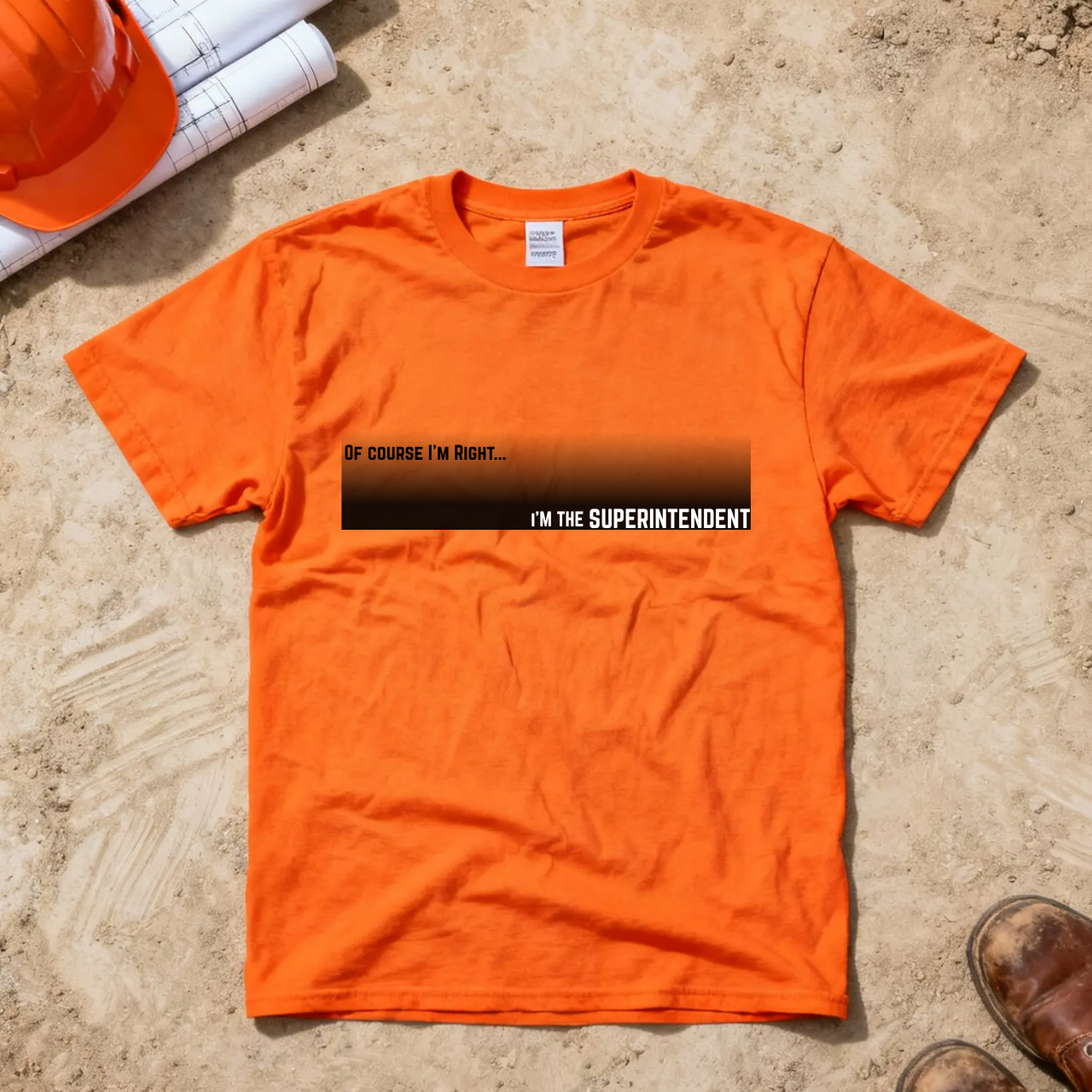 Of Course I'm Right... I'm the Superintendent Construction Site Humor Unisex Heavy Cotton Tee