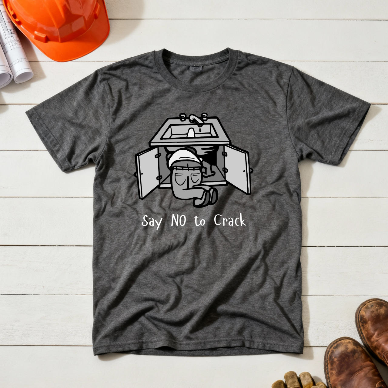 Say NO to Crack Plumber Construction Humor Unisex Jersey Short Sleeve Tee