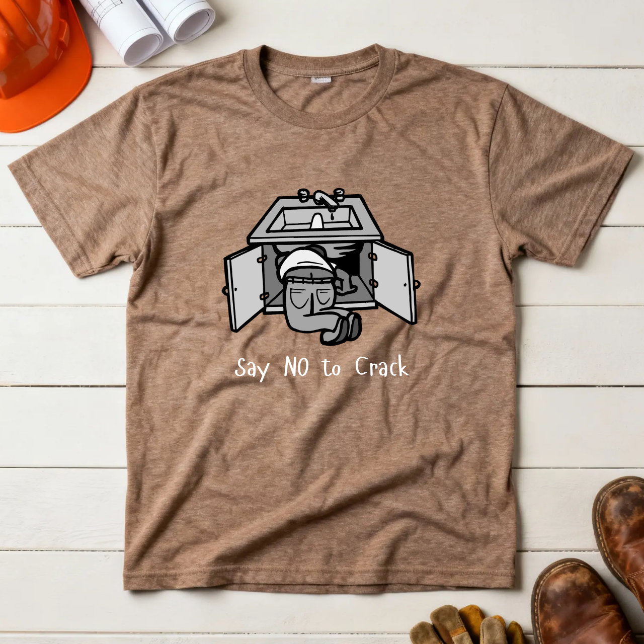 Say NO to Crack Plumber Construction Humor Unisex Jersey Short Sleeve Tee