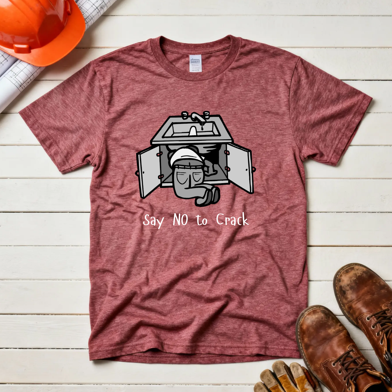 Say NO to Crack Plumber Construction Humor Unisex Jersey Short Sleeve Tee