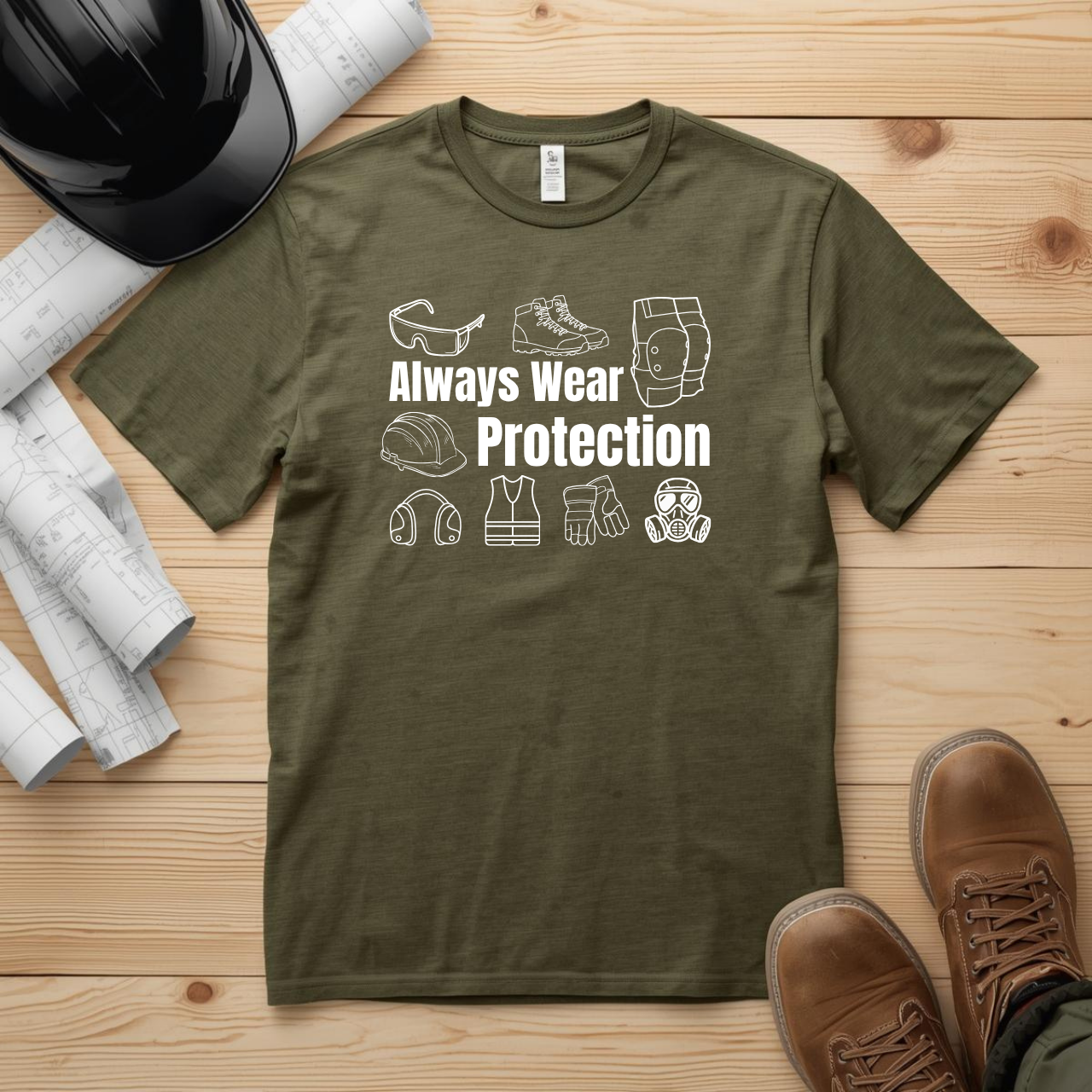 Always Wear Protection Construction Humor Unisex Jersey Short Sleeve Tee