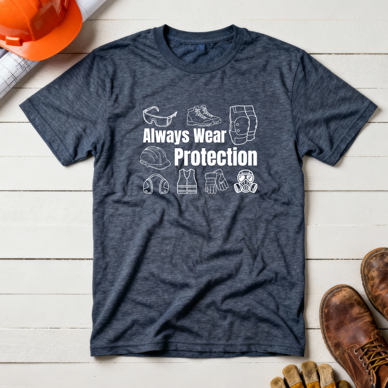 Always Wear Protection Construction Humor Unisex Jersey Short Sleeve Tee