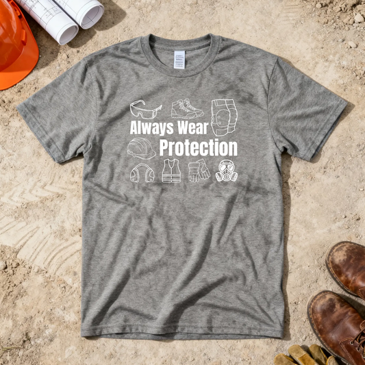 Always Wear Protection Construction Humor Unisex Jersey Short Sleeve Tee