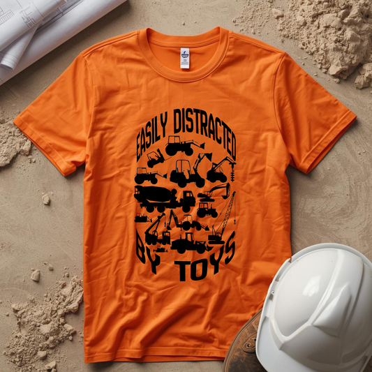 Easily Distracted by Toys - Truck Construction Humor Unisex Jersey Short Sleeve Tee