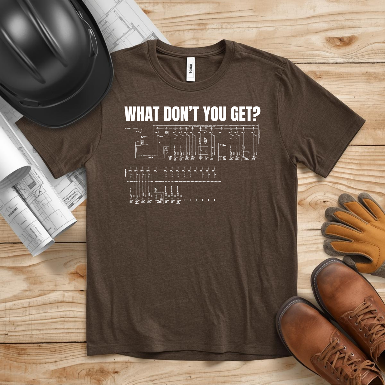 What Dont You Get? Electrical Line Diagram Plan Construction Humor Unisex Jersey Short Sleeve Tee
