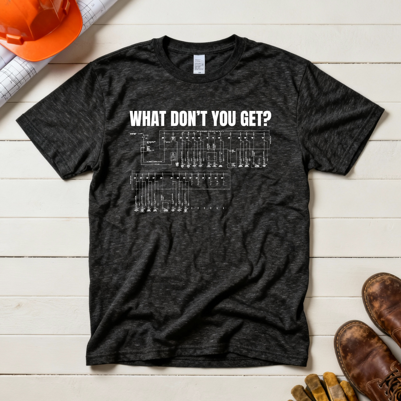 What Dont You Get? Electrical Line Diagram Plan Construction Humor Unisex Jersey Short Sleeve Tee