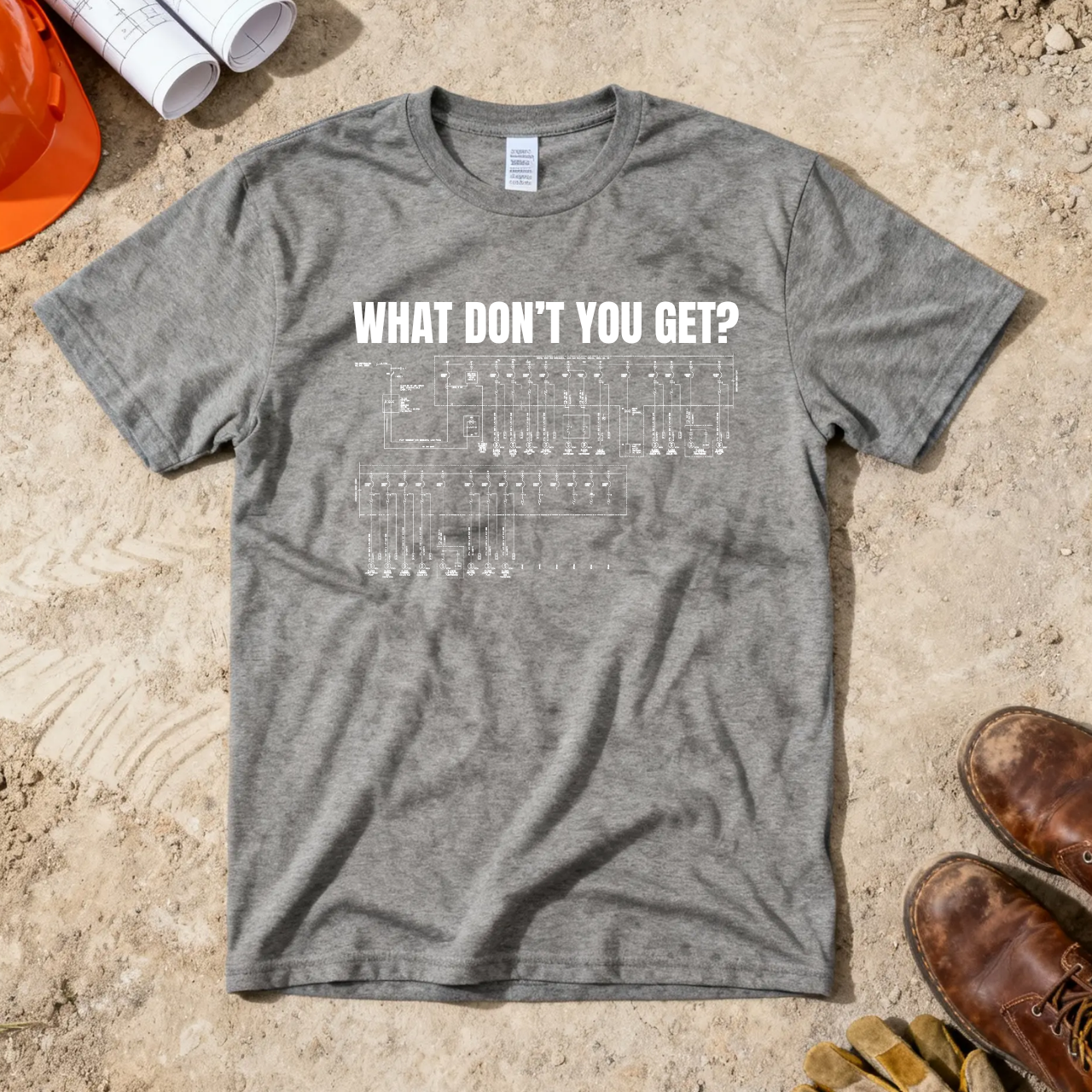 What Dont You Get? Electrical Line Diagram Plan Construction Humor Unisex Jersey Short Sleeve Tee