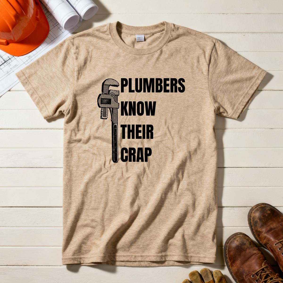 Plumbers Know Their Crap Construction Humor Unisex Jersey Short Sleeve Tee