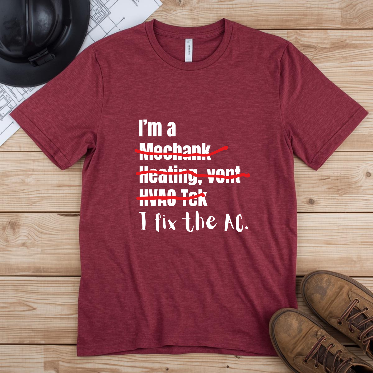 I fix the AC HVAC Construction Humor Unisex Jersey Short Sleeve Tee