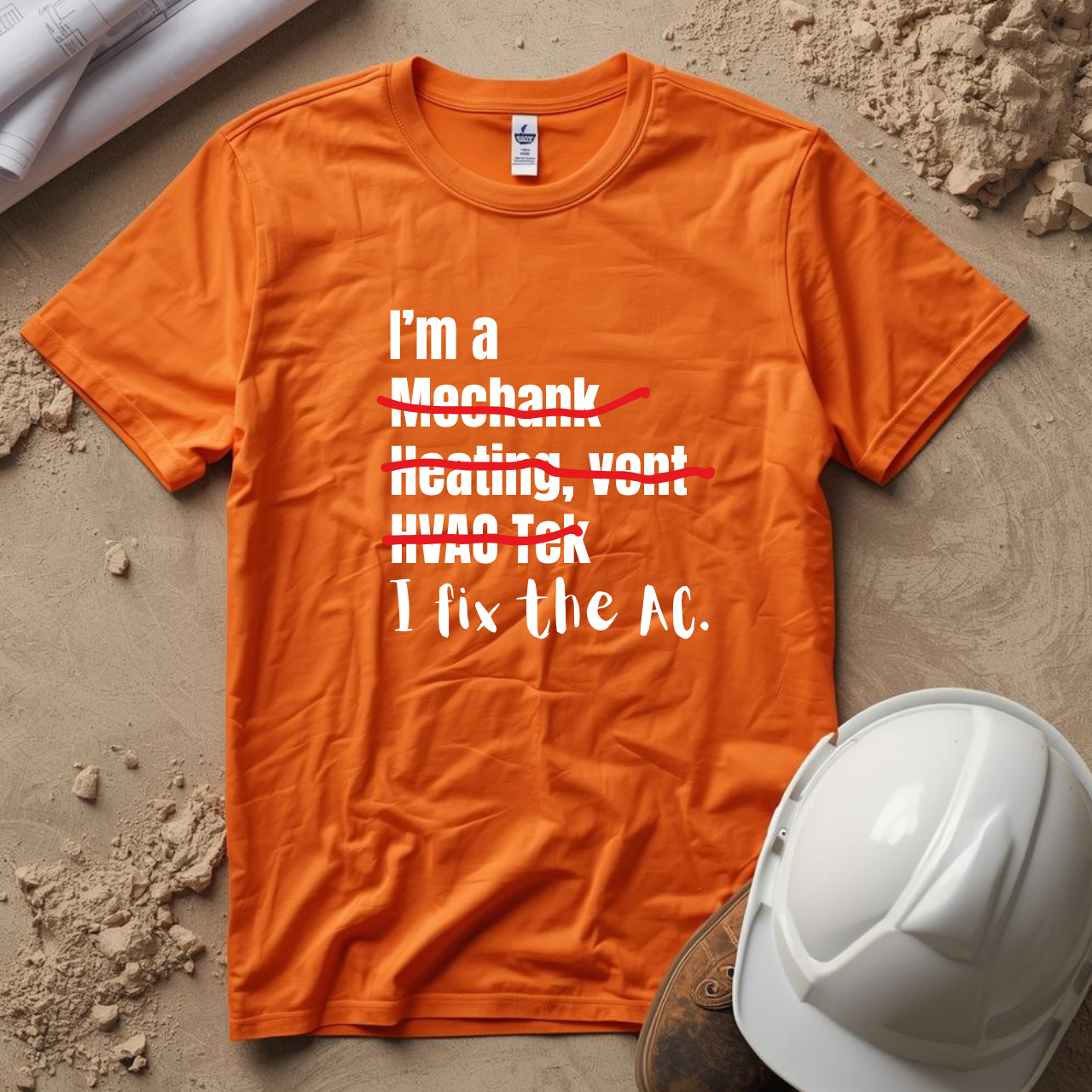 I fix the AC HVAC Construction Humor Unisex Jersey Short Sleeve Tee